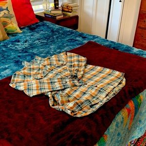LL Bean cabin stretch flannel plaid shirt size M.